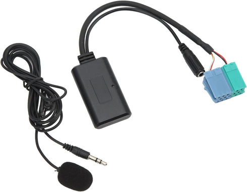 Car Bluetooth Audio Adapter Cable, Wireless AUX Input Adapter with Microphone, Bluetooth 5.0
