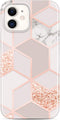 JAHOLAN Bling Glitter Sparkle Case for iPhone 12 Mini, Marble Design Clear Bumper TPU Soft Rubber Silicone Cover, 5.4