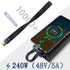 QIANRENON 240W USB4.0 C Male to 90° Angle Type C Male Fast Charging Cable, 40Gbps USB Type C 4.0 for Power Bank
