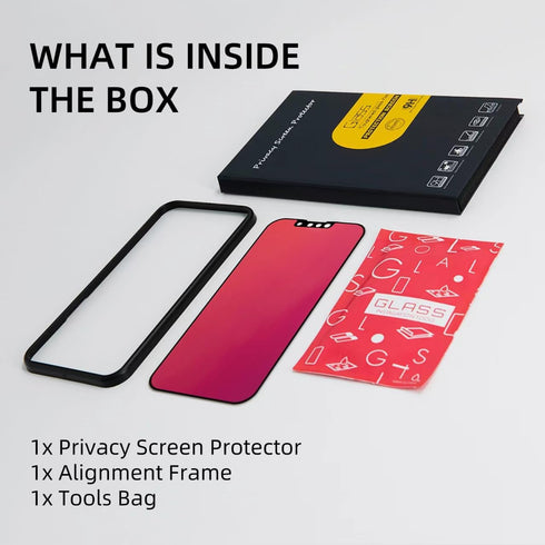 EGKimBa Privacy Screen Protector Compatible with iPhone 13 or iPhone 13 Pro or iPhone 14, 6.1 inch Gradient Colorful Electroplated Anti-Spy Anti-Blue Light Tempered Glass