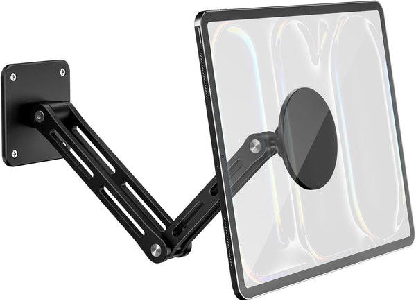 CloudValley Foldable iPad Wall Mount Holder Compatible with MagSafe, with 360Rotating Base Adjustable