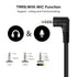 PNGKNYOCN 2.5mm Audio Aux Cable, 90 Degree TRRS Male to Male Double Angled Stereo Headset Connector Cable (0.3M)