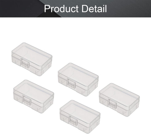 Fielect 5Pcs 9V Battery Storage Case - Transparent Organizer for 9V Battery Multipurpose Holder