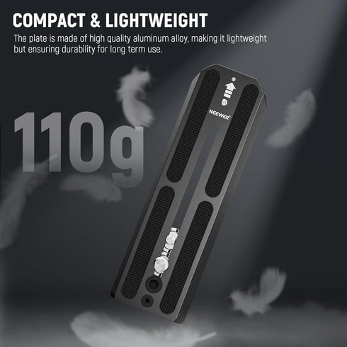 NEEWER 501PL Tripod Quick Release Plate, Compatible with MVH500AH MVH502AH, 6.3"/16cm Extended Mounting Plate