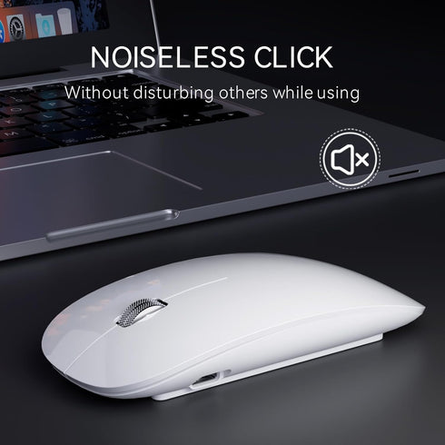 Uiosmuph G11 Wireless Mouse, USB C Rechargeable Slim Silent Computer Mouse with USB Nano Receiver for Laptop/Mac/PC
