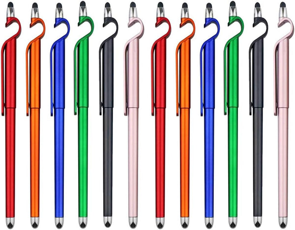 SITAKE Stylus Pen, 12 Pcs Multifunctional 3 in 1 Phone Holder + Capacitive Stylus + Ballpoint Pens, Mobile Phone Stand