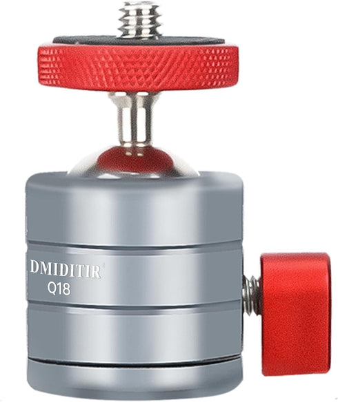 DMIDITIR Mini Spherical Ball Head Q18, 360 Panoramic Gimbal, Aluminum Construction, 1/4" Interface,