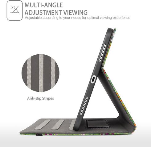 CutebriCase (A16) 11th 2025, 10th Case for iPad Generation iPad Generation Case with Pencil Holder Multi-Angle View