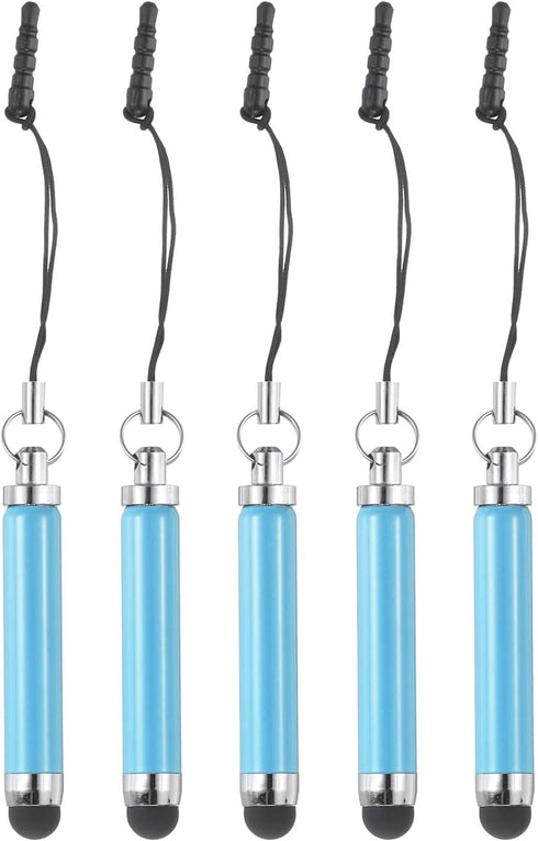MECCANIXITY 5pcs Metallic Stylus Pen Retractable Aluminum Alloy Mini Capacitive Pens for Touch Screen Devices
