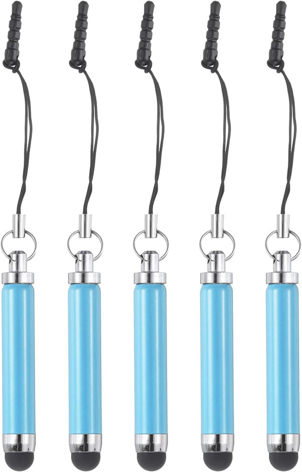 MECCANIXITY 5pcs Metallic Stylus Pen Retractable Aluminum Alloy Mini Capacitive Pens for Touch Screen Devices