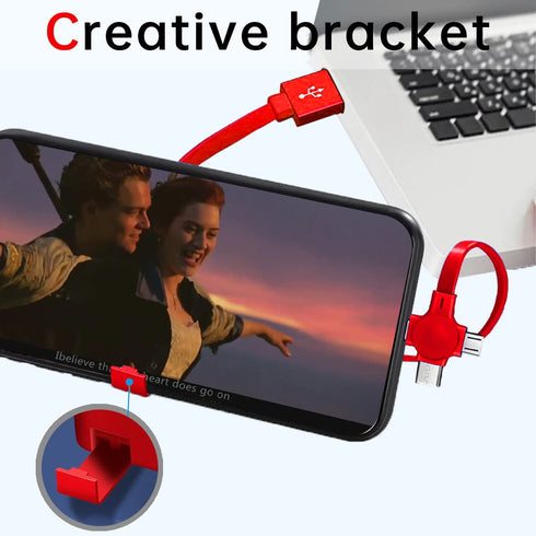 6 Pcs 3 in 1 Charging Cable Roll, Retractable Data Transfer Charging Cable, Compatible USB C(Type-C)/Micro USB/IP for