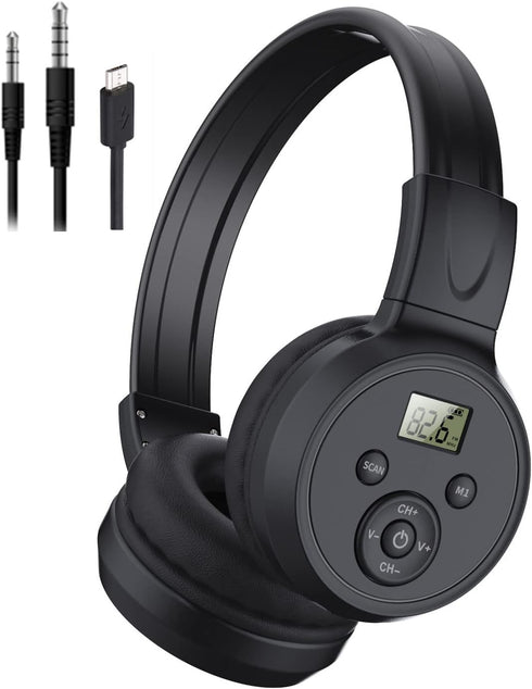 F4 Rechargeable Portable FM Radio Headphones, Best Reception FM Headset Radio Receiver for Daily Use