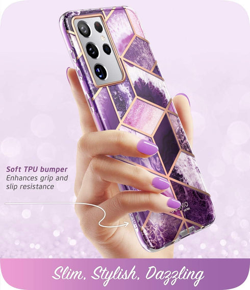 i-Blason Cosmo Series Case for Samsung Galaxy S21 Ultra 5G, Slim Stylish Protective Case (Amethyst)