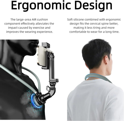 Chapter Seven Neck Hanging Phone Holder,Hands Free POV/Vlog Chest Camera Phone Holder for Video Recording,Compatible
