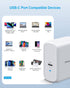 USB C Wall Charger, PowerLot GaN 65W USB C Charger Block with 6ft Type C Cable, PD Fast Charger for iPhone 15/14/13,