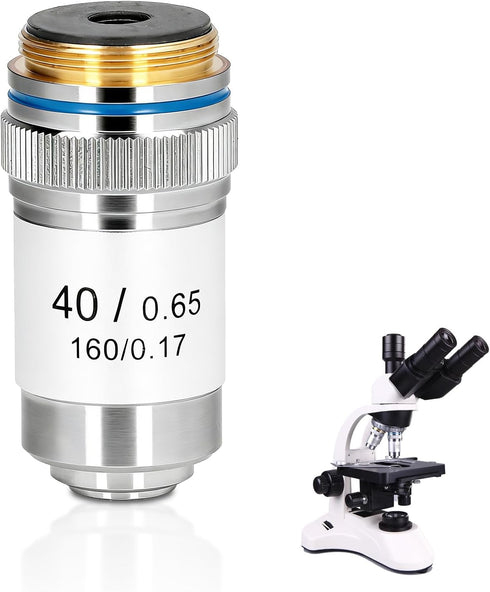 HERCHR 40X Microscope Lens, Achromatic Microscope Objective 160/0.17 High Magnification Biological Achromatic Microscopes