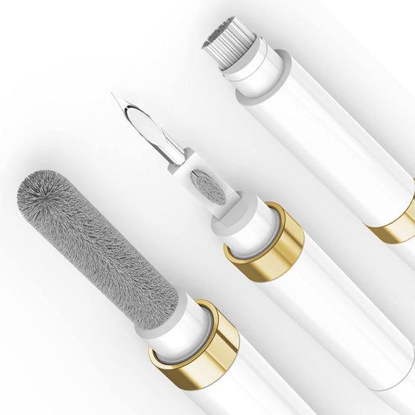 ECP4in1 Airpod Cleaner Kit - Earbud Cleaning Tool with Flocked Sponge, Metal Pen Tip, and High-Density Brush