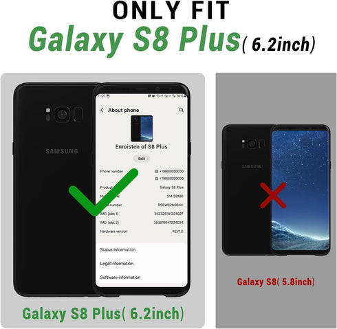 SUANPOT Samsung Galaxy S8+ /S8 Plus 6.2 inch Leather Wallet Case with RFID Blocking, Flip Folio Book Cover
