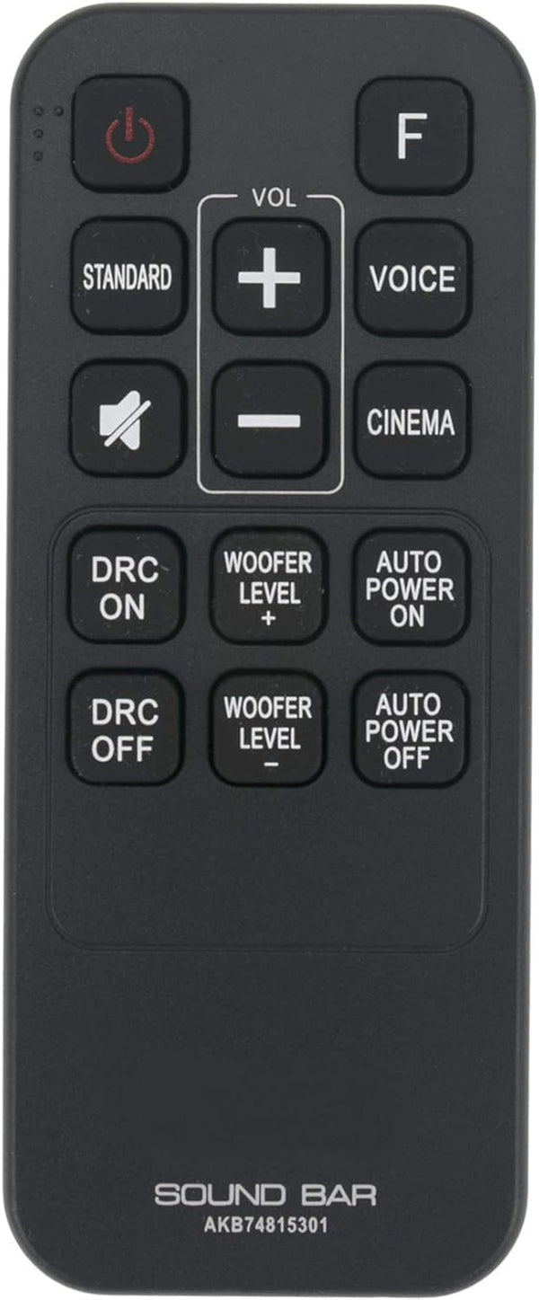 AKB74815301 Replacement Sound Bar Remote Control - Compatible with LG Soundbar Models S45A1-D, S55A3-D, and more
