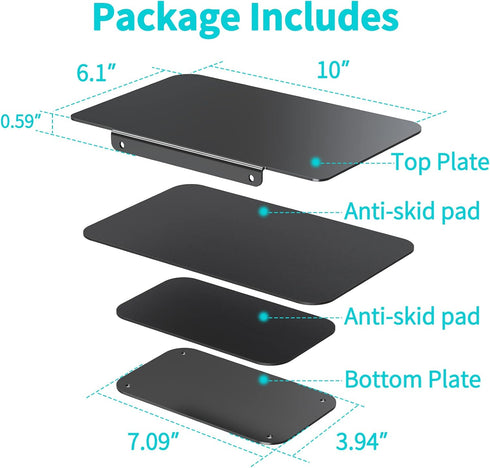 MOUNT PRO Monitor Mount Reinforcement for Thin Desk and Other Fragile Table Tops, Steel Bracket Plate Fits Monitor Arm
