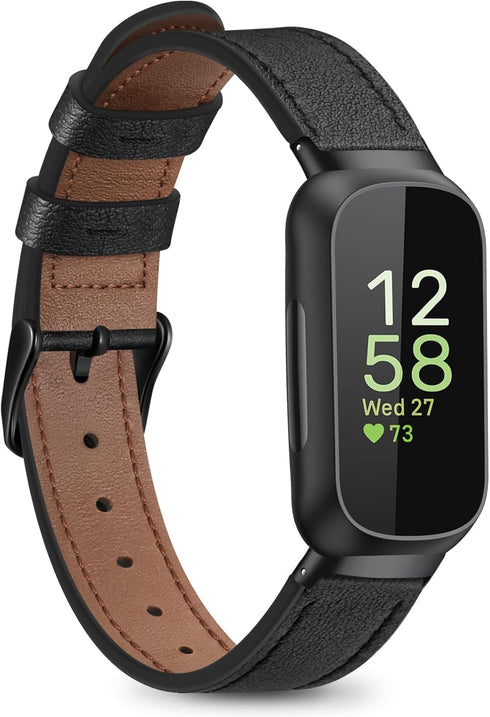 Fintie Bands for Fitbit Inspire 3, Soft Genuine Leather Replacement Strap Wrist Band