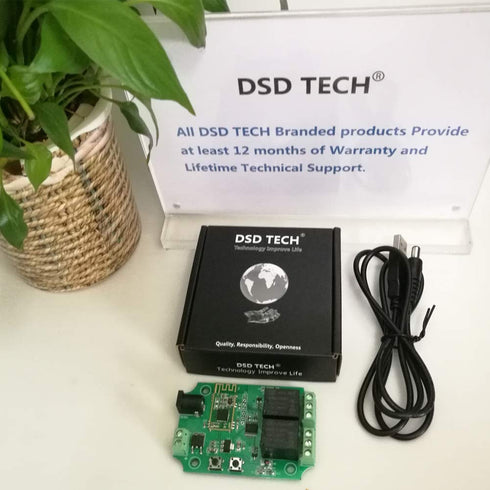 DSD TECH 2 Channels Bluetooth Relay Module for Remote Control Switch, Compatible with iPhone and Android 4.3