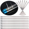 Swpeet 50Pcs Stainless Steel Exhaust Strap Wrap, 5.9 Inch Coated Locking Cable Zip Ties for Automotive Parts