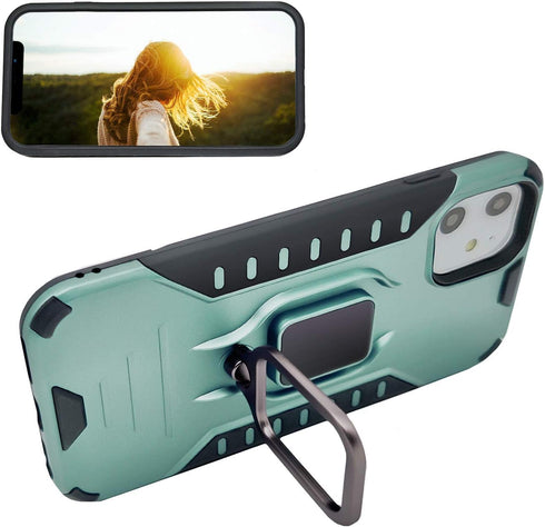 MODOS LOGICOS Case for iPhone 11 - Dual Layers Shockproof Protective Phone Case with Built-in 360 Metal Kickstand