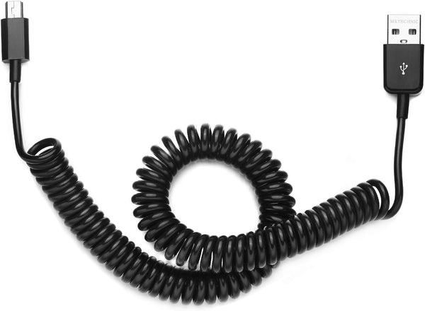 USB 2.0 Expansion Spring Coiled Cable, 10-105 inch, Type A Male to Mini B Standard, Flexible Long USB Cord