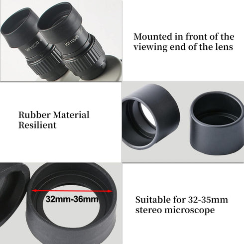 AUNMAS 2PCS Eyepiece Cover, Binocular Eye Cups Replacement Guard Soft Rubber 36mm Diameter for Stereo Microscope