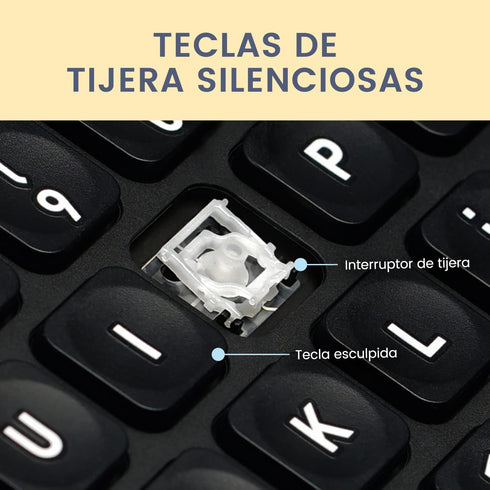 Perixx PERIBOARD-432 Mini USB Keyboard with Cable, Type X Scissor Keys, Large Print Letters, Spanish QWERTY