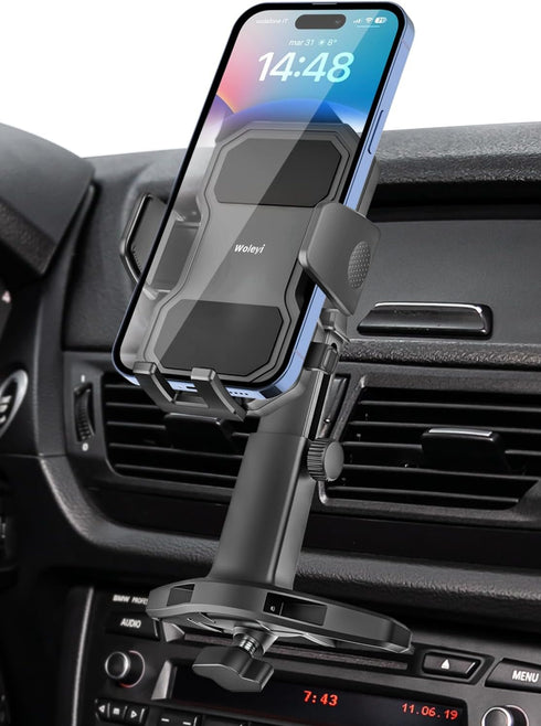 woleyi CD Phone Holder for Car - Height Adjustable Car Phone Holder CD
