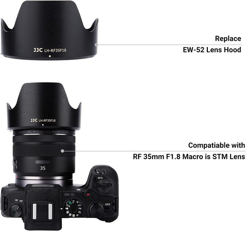 Tulip Flower Len Hood for RF 35mm F1.8 Macro is STM on EOS R6 R5 RP R Camera, Reversible Lens Shade, Compatible with 52mm Filters and 52mm Lens Cap