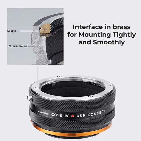 K&F Concept IV PRO C/Y-NEX Lens Mount Adapter, Manual Focus Compatible with Contax/Yashica SLR Lens to Sony-E NEX Mount