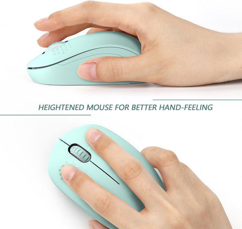 seenda Wireless Mouse, Mint Green, 2.4G Noiseless Mouse with USB Receiver for PC, Tablet, Laptop
