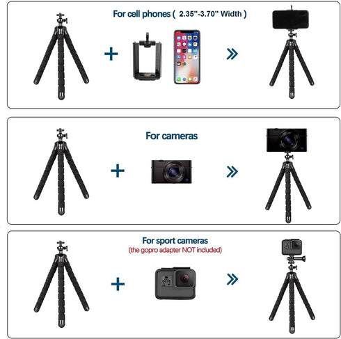 Phone Tripod, Flexible Mini Tripod for iPhone with Wireless Remote, Portable Stand for Video Recording