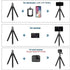 Phone Tripod, Flexible Mini Tripod for iPhone with Wireless Remote, Portable Stand for Video Recording