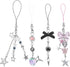 1-4PCS Cute Phone Charms, Aesthetic Y2K Cell Phone Strap, Pink Strawberry Butterfly Star Accessories for Phone