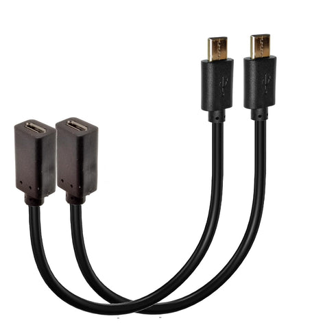 USB C to Micro USB Cable, 90 Degree USB Type C Male to Micro USB Female Adapter Charging Cable, 2PCS (V8F-CMST, 25CM)