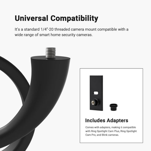 Holicfun Flexible Twist Mount for Indoor/Outdoor Security Cameras, Compatible with Ring, Blink, Eufy, and More
