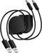 Retractable Car Phone Charger for iPhone 15 Pro Max, 2Pack 3.3FT Type C Fast Charging Cable for Samsung Galaxy and Pixel