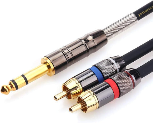 Tisino 1/4 to RCA Cable, Quarter inch TRS to RCA Audio Cable 6.35mm Stereo Jack to Dual RCA Insert Cable