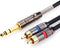 Tisino 1/4 to RCA Cable, Quarter inch TRS to RCA Audio Cable 6.35mm Stereo Jack to Dual RCA Insert Cable