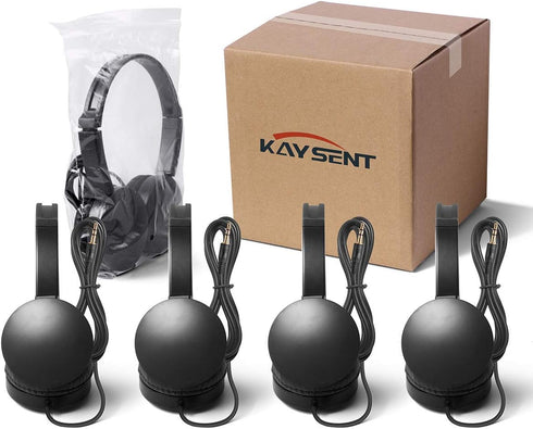 School Headphones for Classroom Students - (KHPC-12B) 12 Packs Black Color Kids' Headphones for School