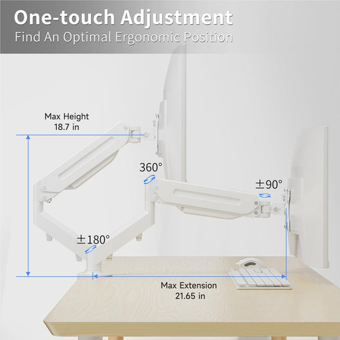 suptek 17 20 22 23 24 26 27 32 35 inch 24.25 lbs, Monitor Mount Gas Spring Monitor Arm Desk Mount Fully Adjustable Fits