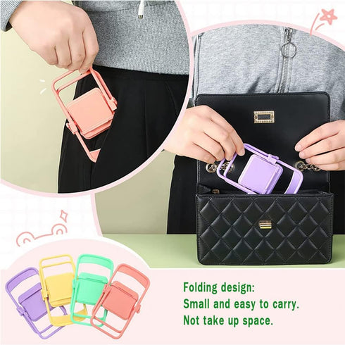 nanaxagly 4Pcs 4 Mini Chair Foldable Cell Phone Stand, Portable Funny Cute Cell Phone Holder Stand Compatible