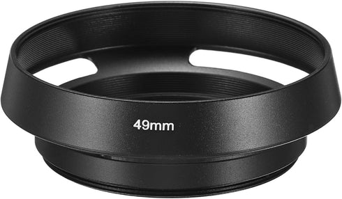 PATIKIL 49mm Lens Hood, Standard Vented Matte Surface Anti-reflective Inside Hood with Cleaning Cloth for Camera Lens