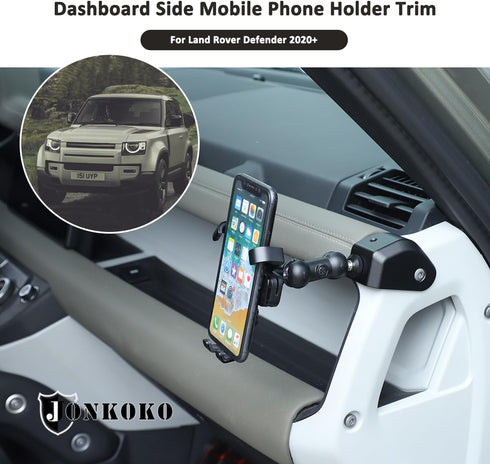 Aluminum Alloy Dashboard Side Mobile Phone Holder Trim Compatible with Land Rover Defender 90 110 130 2020-2024, Car