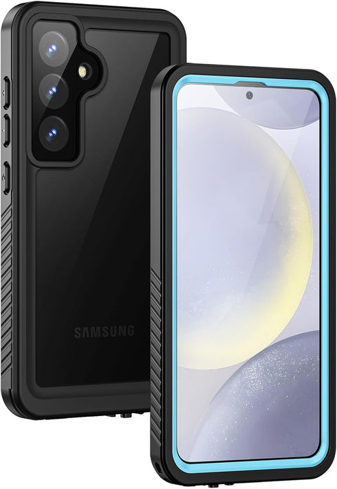 Lanhiem Samsung Galaxy S24 Case, IP68 Waterproof Dustproof with Built-in Screen Protector, Rugged Cover, Light Blue