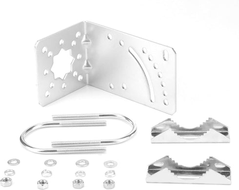 Pole Mount Bracket L - Mounting Bracket to Wall Hardware for LPDA yagi Outdoor Antenna with U-Bolt